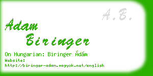 adam biringer business card
